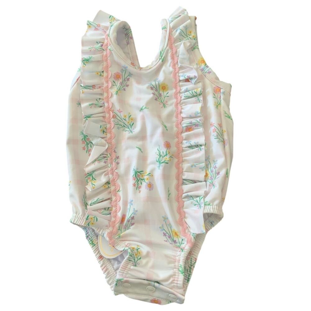 Lullaby Set Floral One‎ piece bathing suit size 9mo